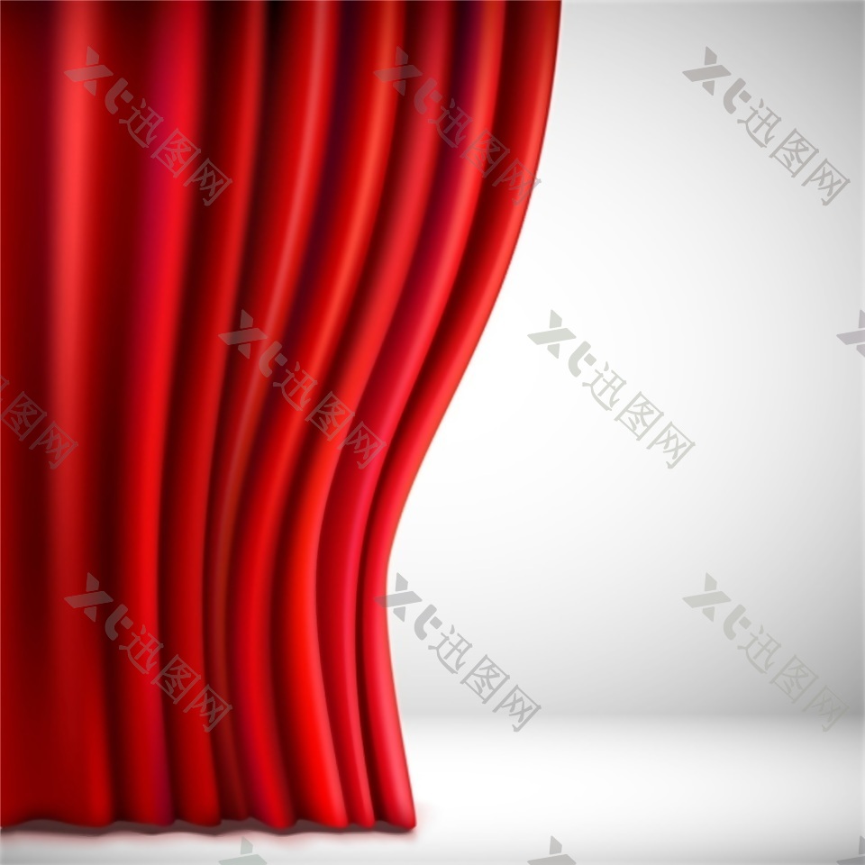 红色幕布矢量素材