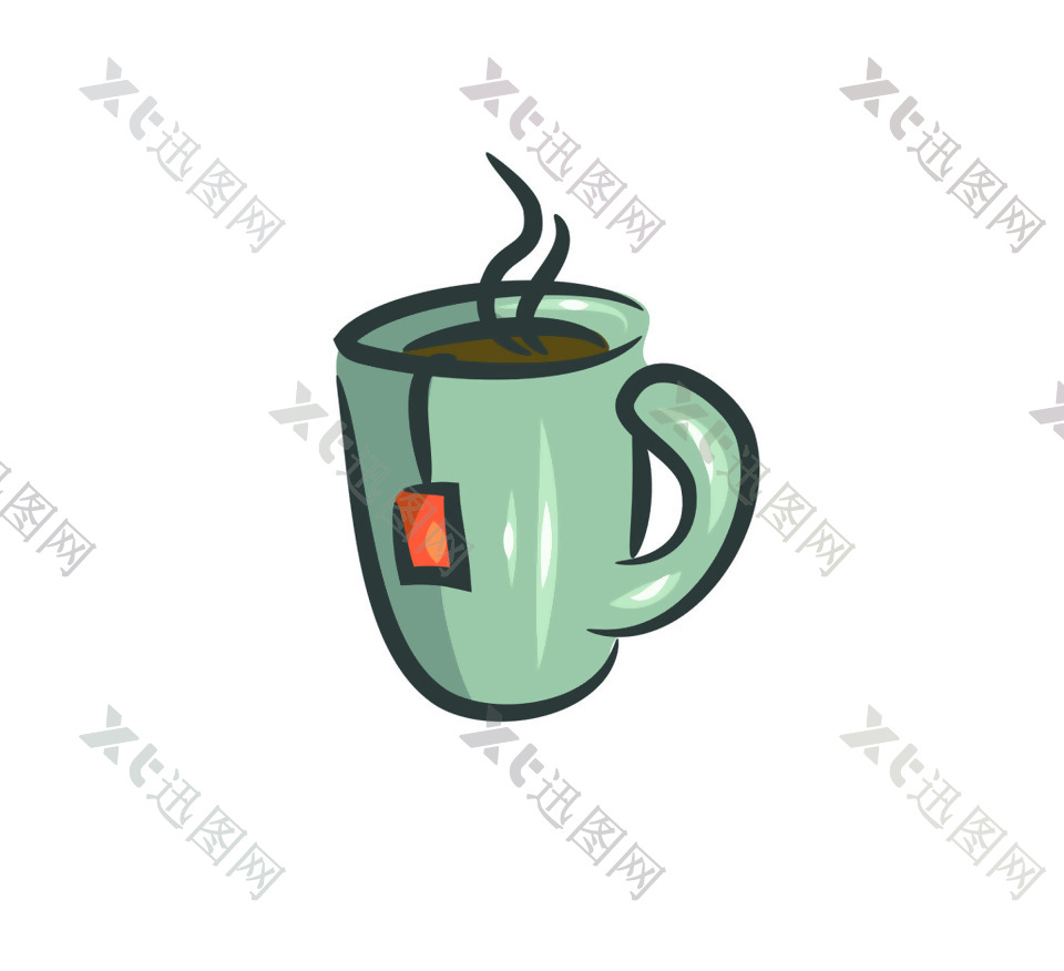 卡通咖啡茶杯矢量素材