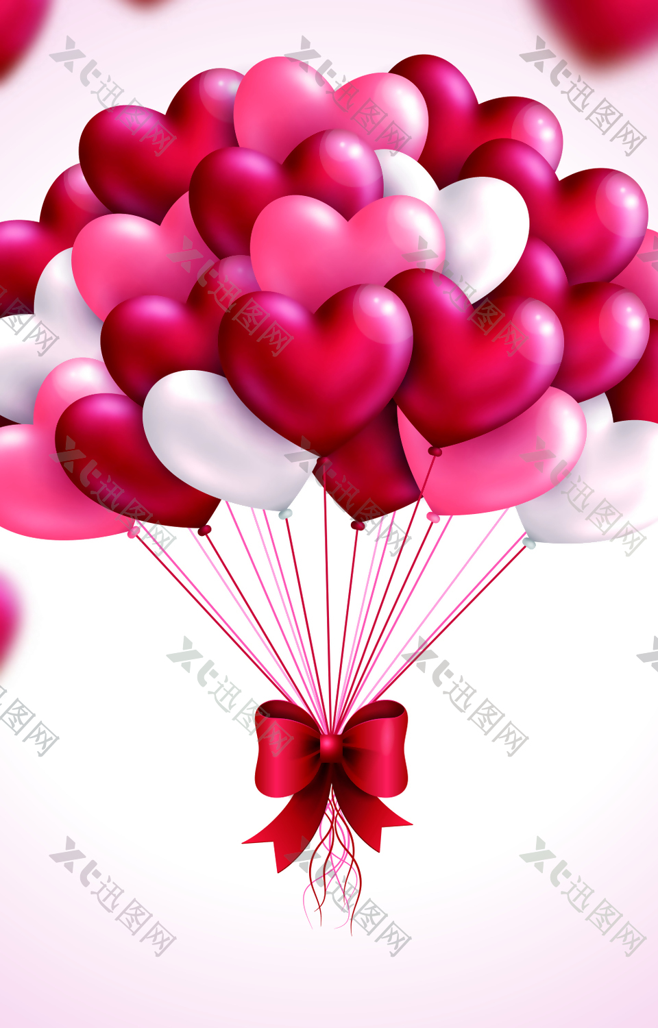 粉色爱心气球背景素材