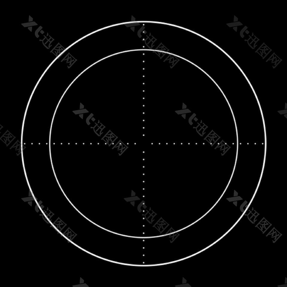 圆形雷达瞄准目标HUD视频素材