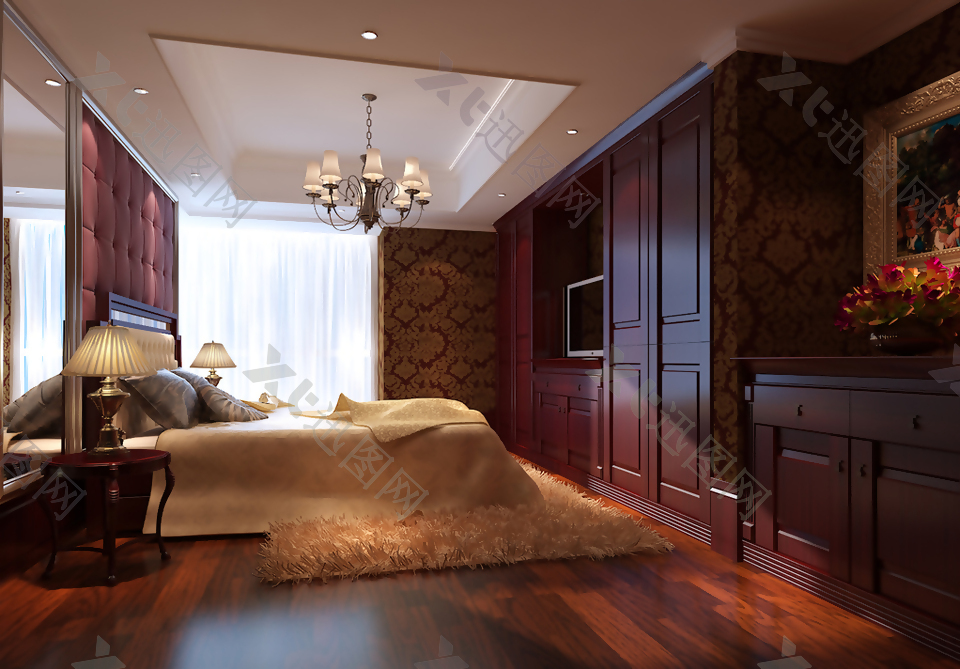 欧式风格卧室模型