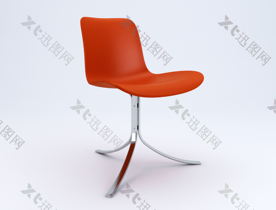 红色时尚椅子模型