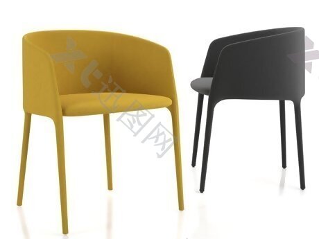 黄色现代风格椅子