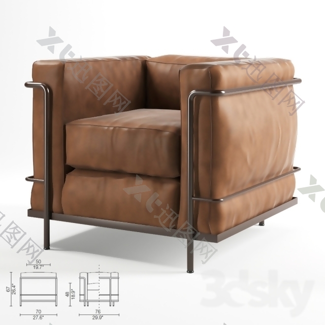 现代沙发靠椅模型