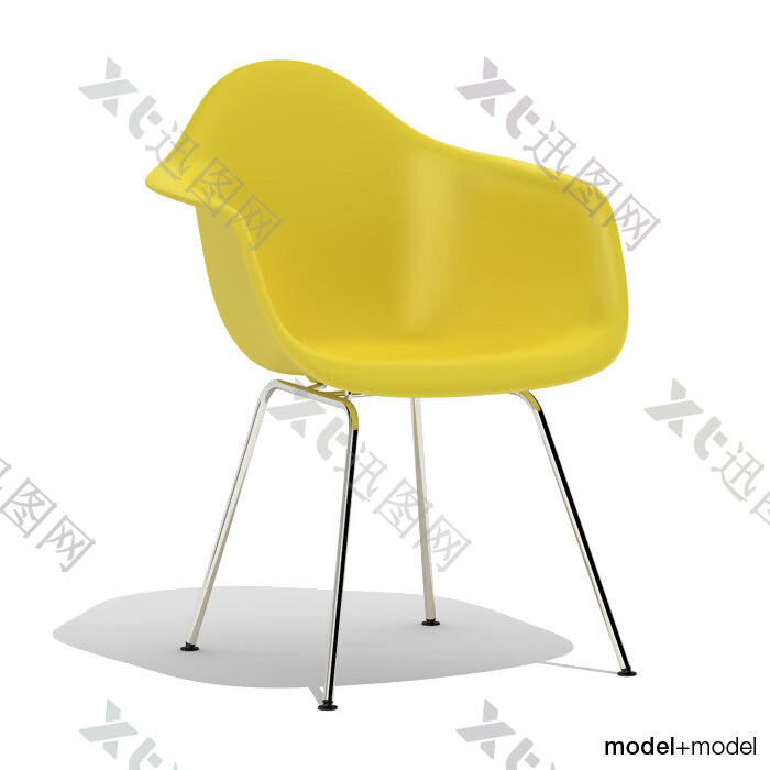 黄色简约椅子模型
