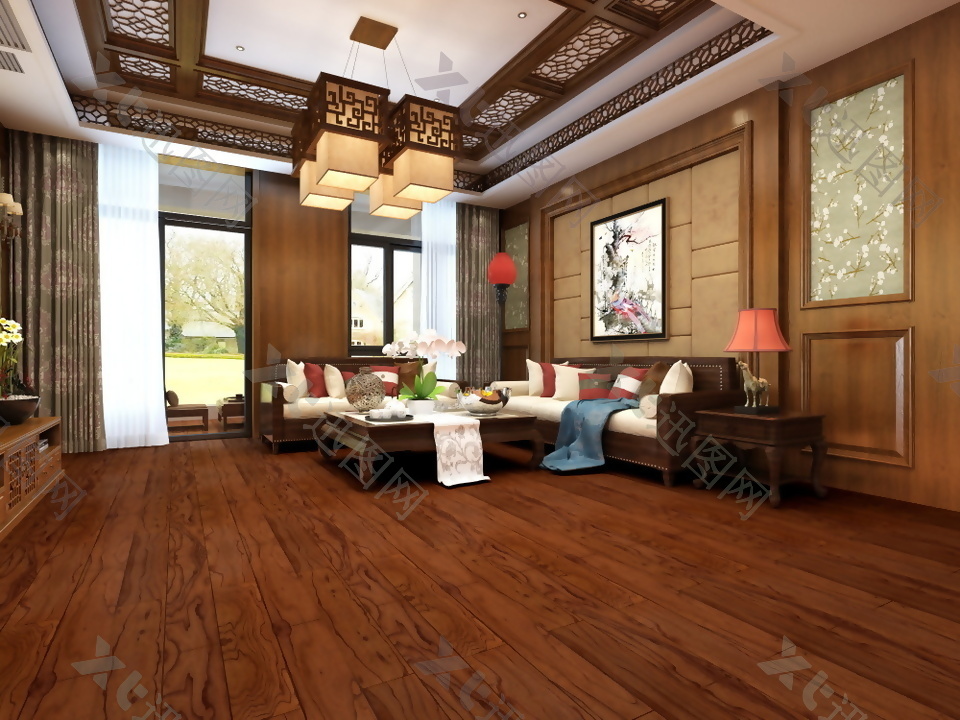 中式客厅木质家具