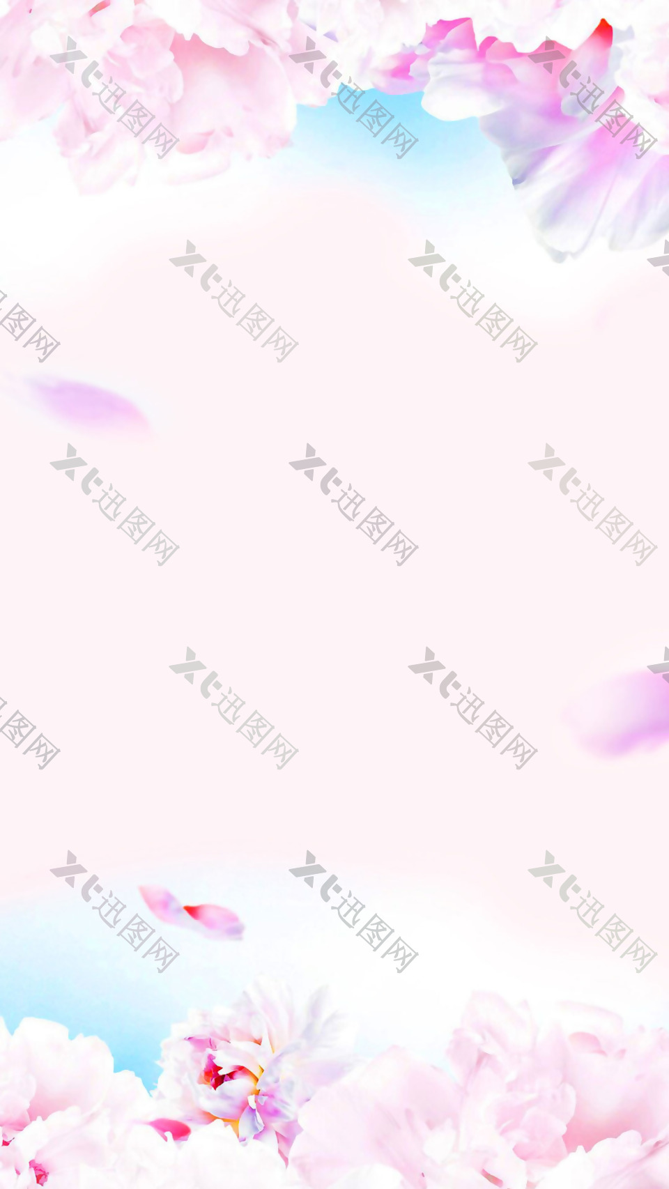 梦幻清新粉色花朵H5背景素材