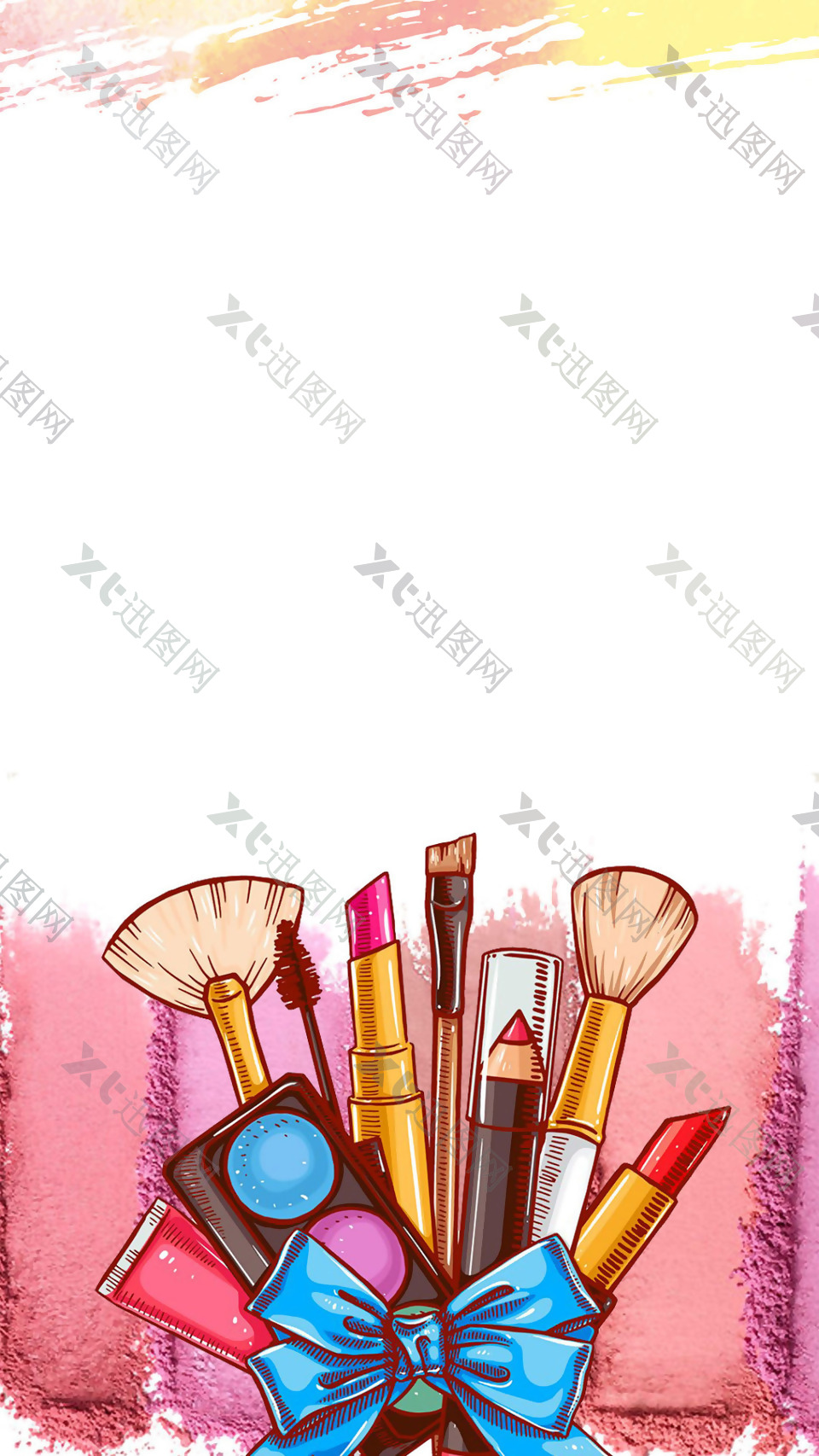 化妆工具海报H5背景素材