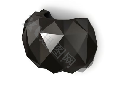 黑色钻石形壁灯3D模型