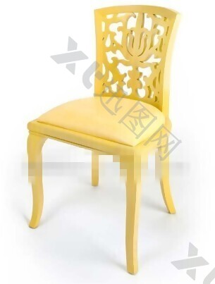 黄色中式雕花椅子