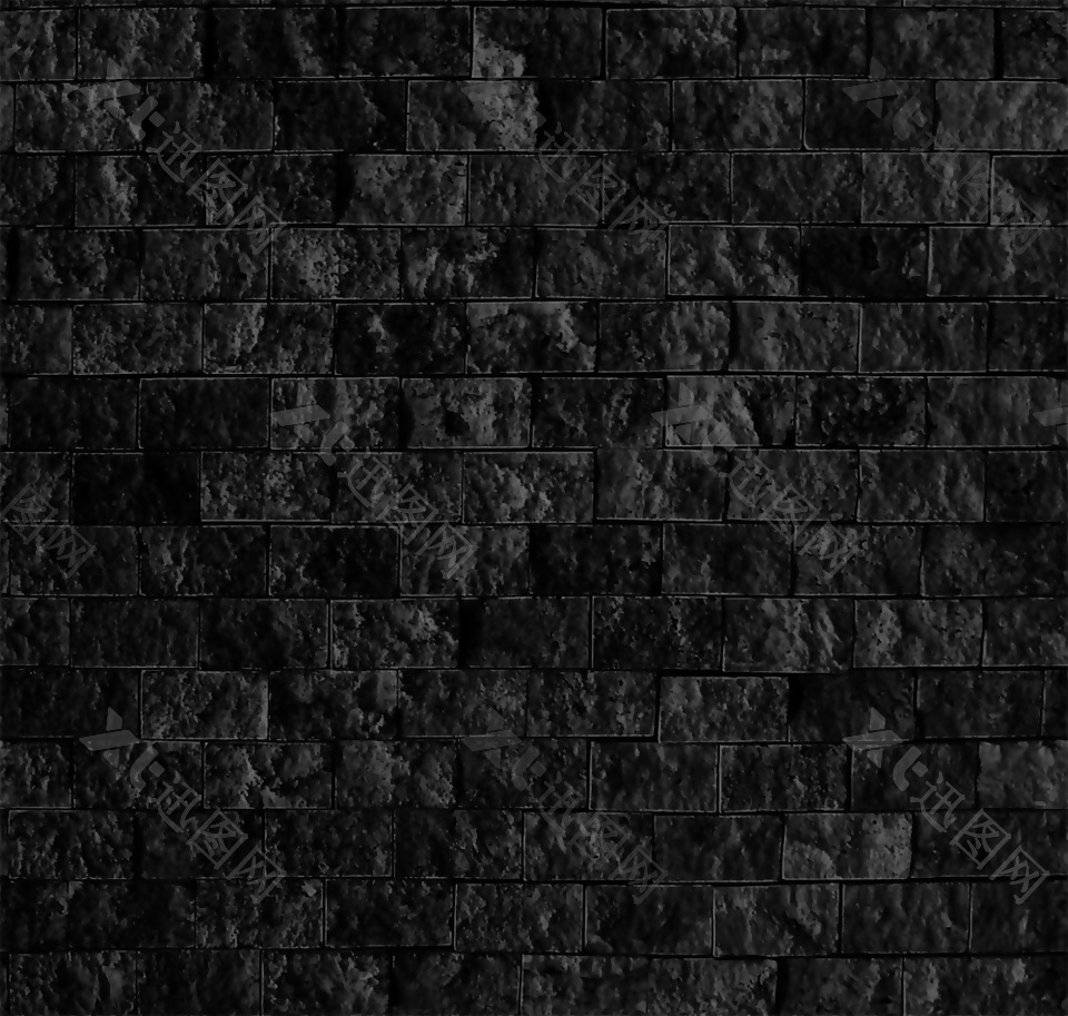 黑色墙砖材质贴图