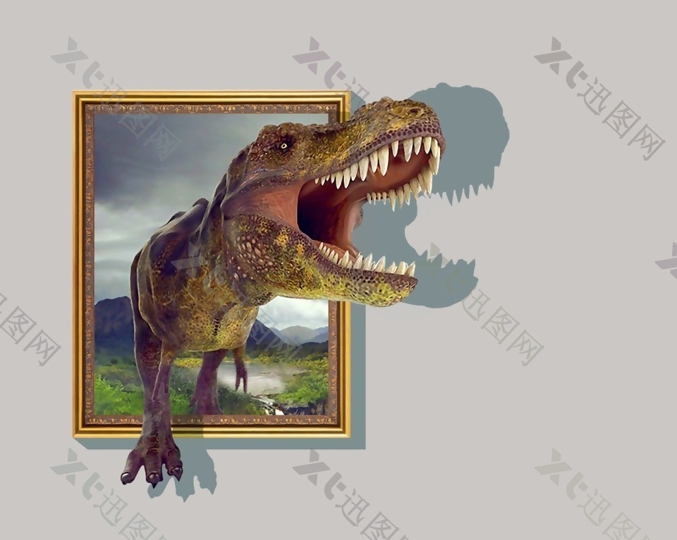3D立体恐龙壁画墙画