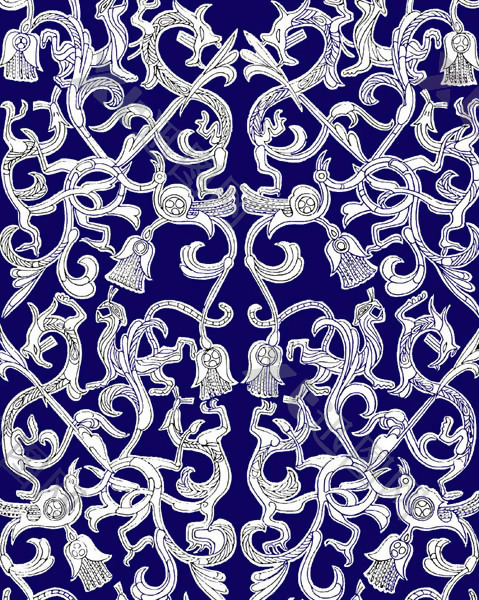 中式青花瓷布纹贴图