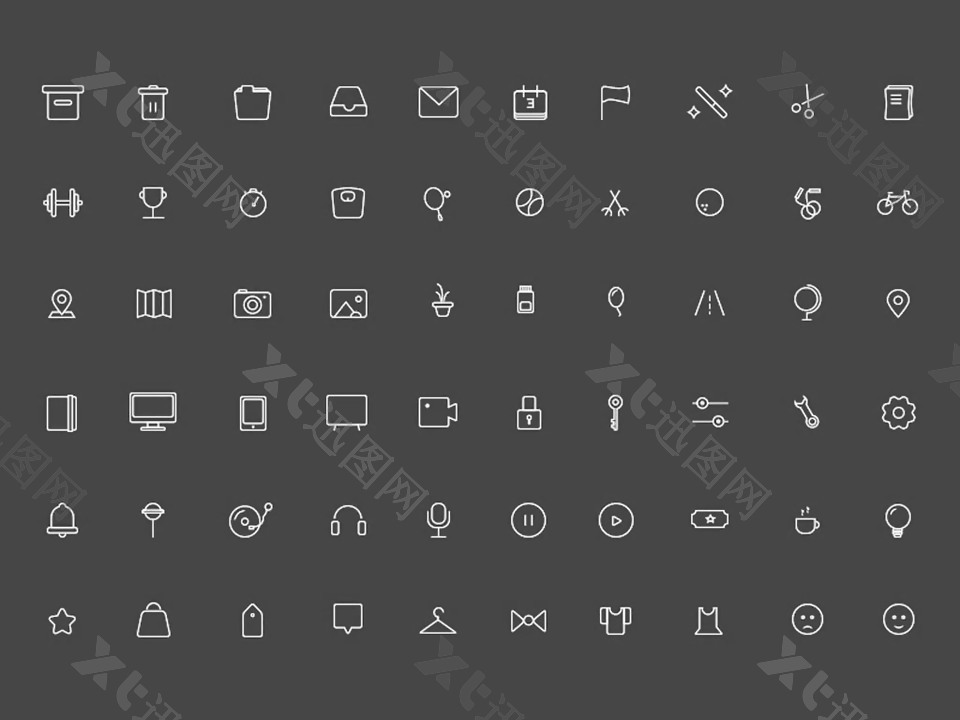 60个线性icon图标sketch素材