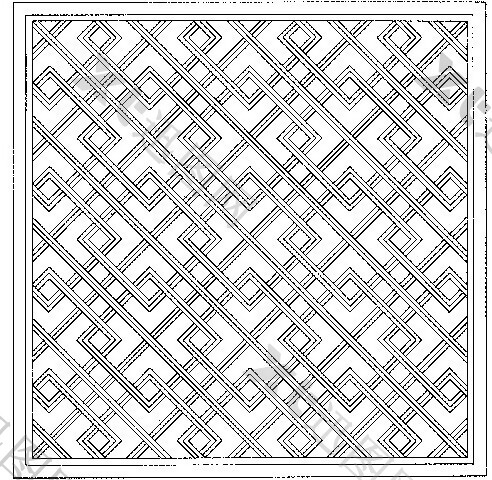 传统中式花纹镂空黑白图案