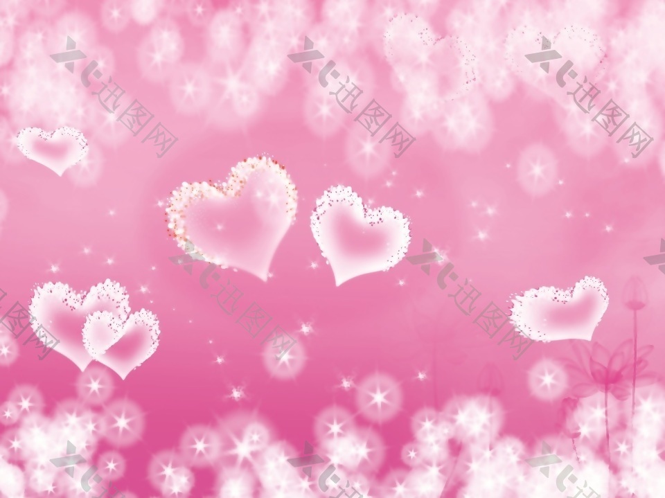粉色浪漫泡泡爱心室内移门创意画