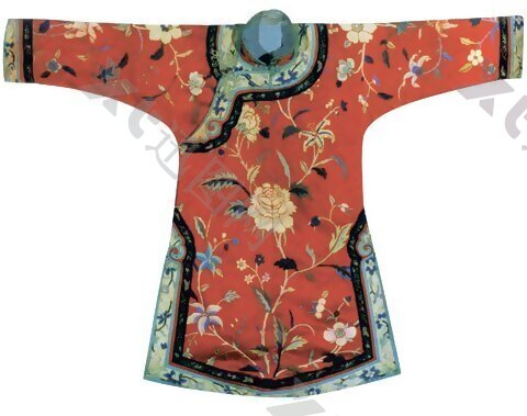 中式素雅花朵长袍布纹贴图