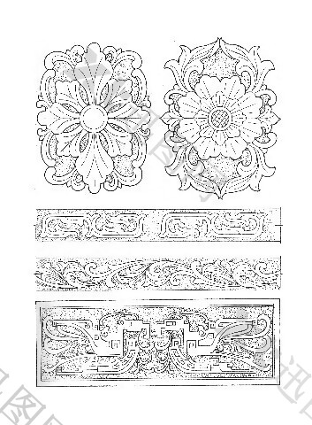 中式木家具雕花分层图
