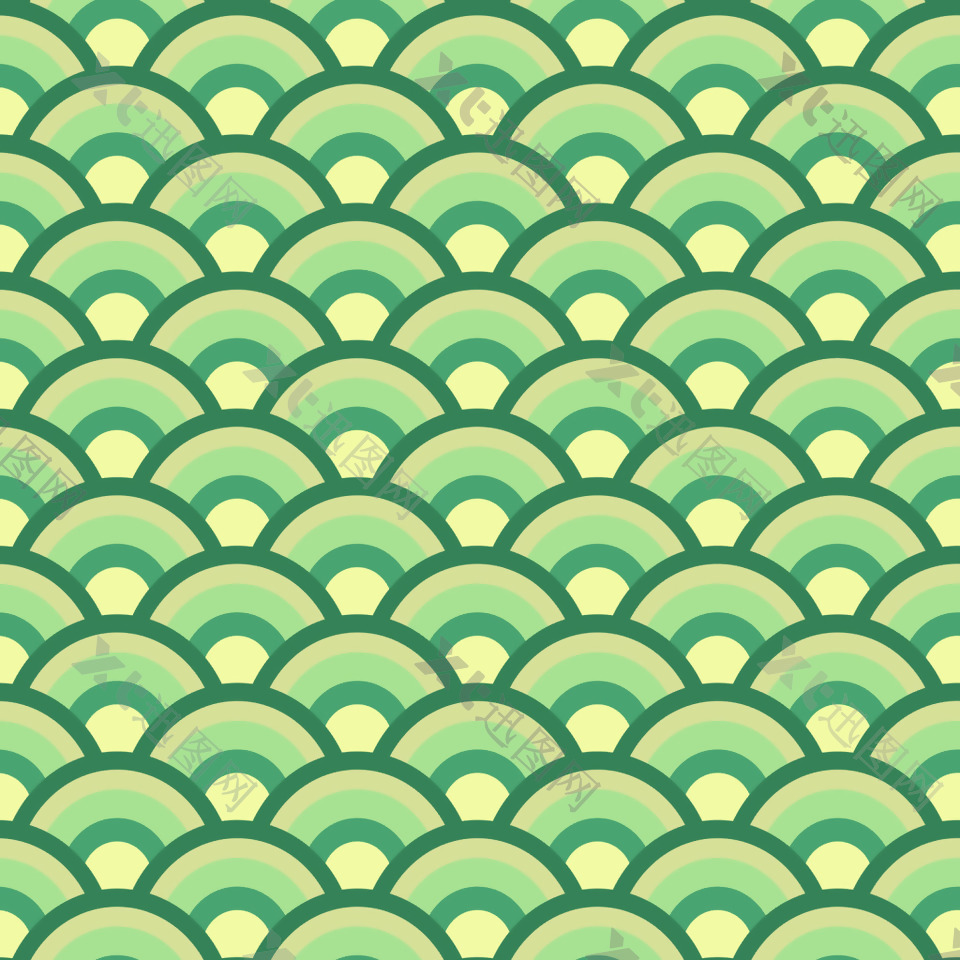 绿色海浪设计矢量素材