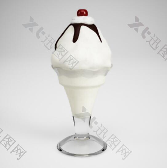 3D雪顶冰淇淋模型