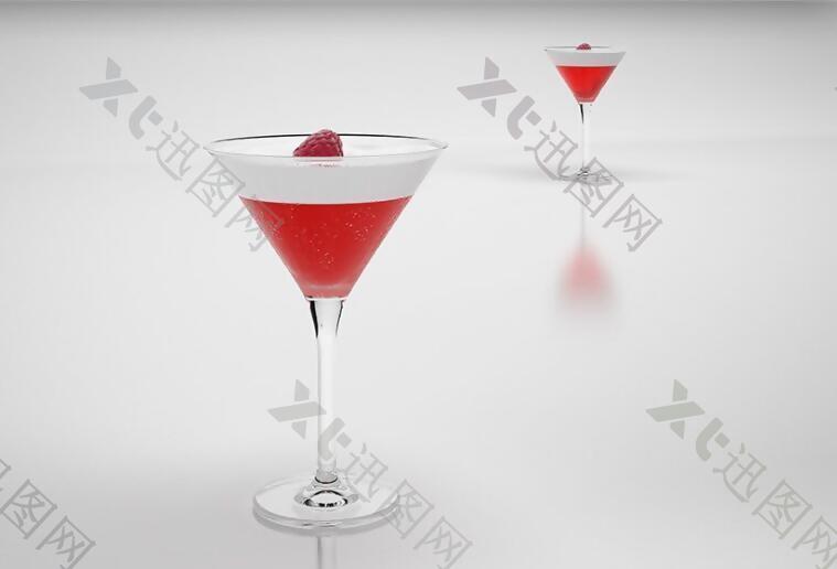 3D渲染鸡尾酒模型素材
