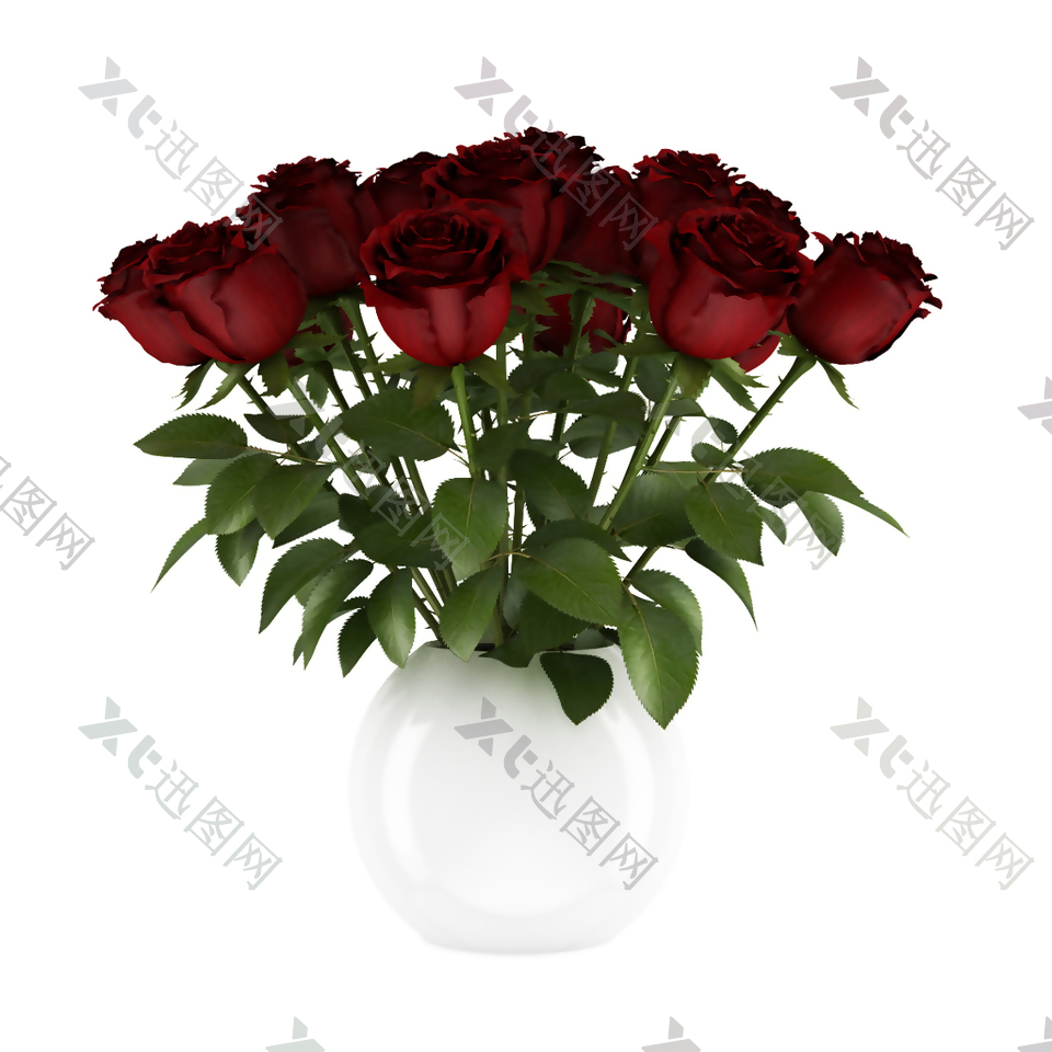 红玫瑰模型素材