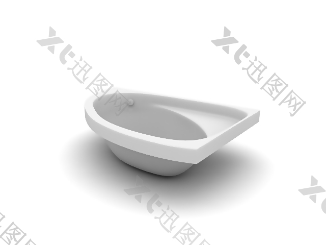 普通小型浴缸模型