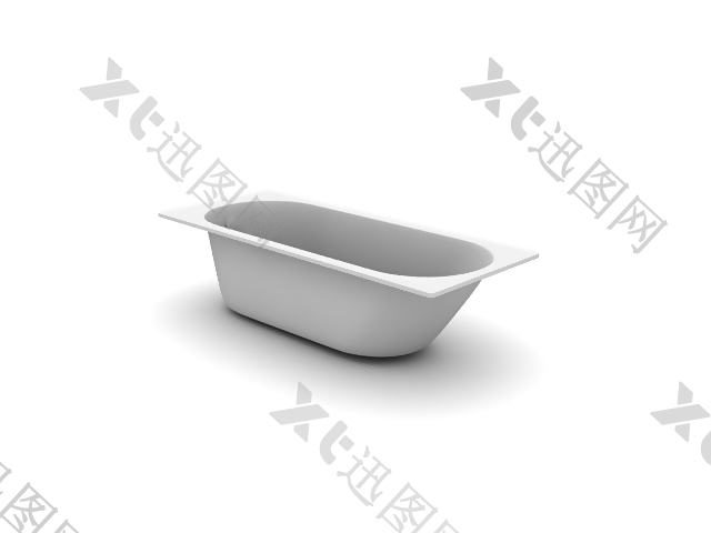 3D椭圆浴缸模型