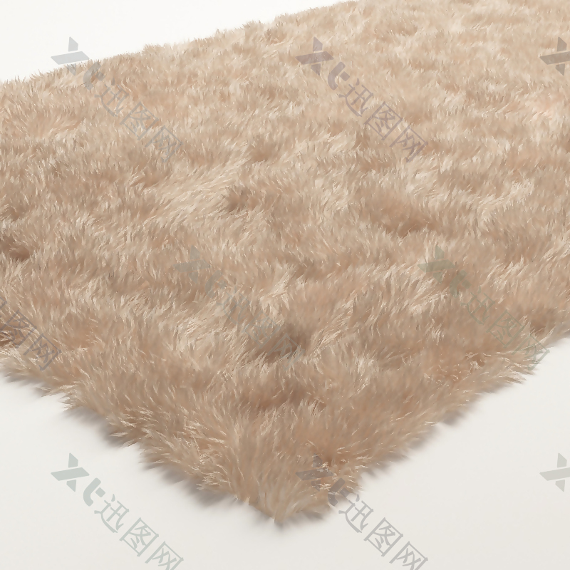 柔软舒适长毛地毯3D模型