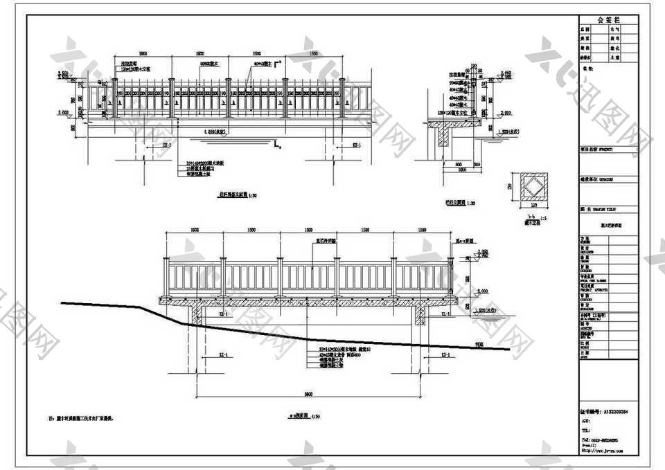 桥头公园景观塑木栏杆CAD图纸