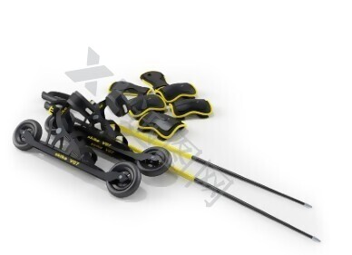 黄黑撞色轮滑器材模型素材