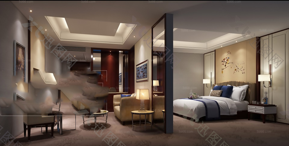 宾馆酒店房间模型下载