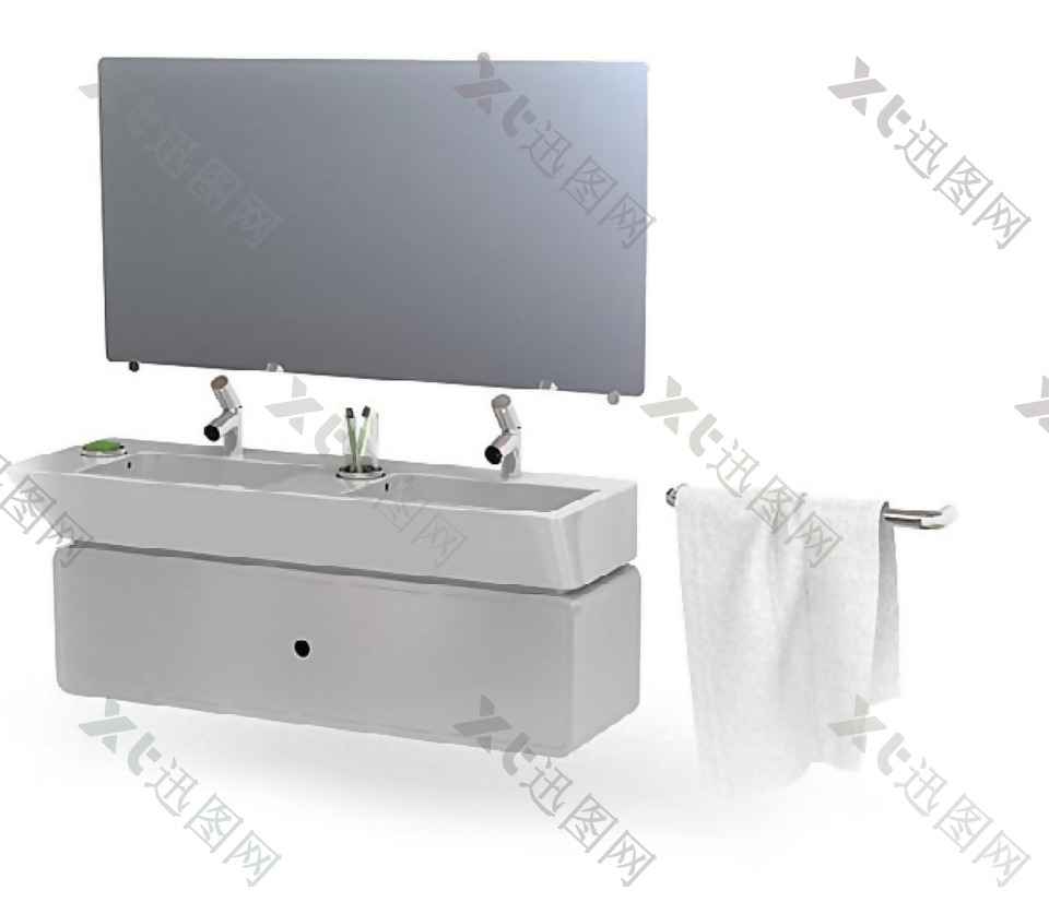卫生间洗手台3d模型