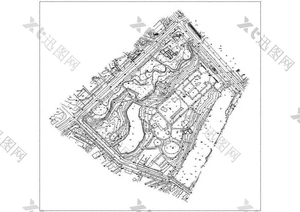 公园景观公园地形CAD图纸