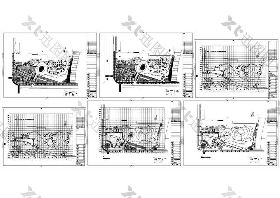 公园施工广场平面CAD图纸