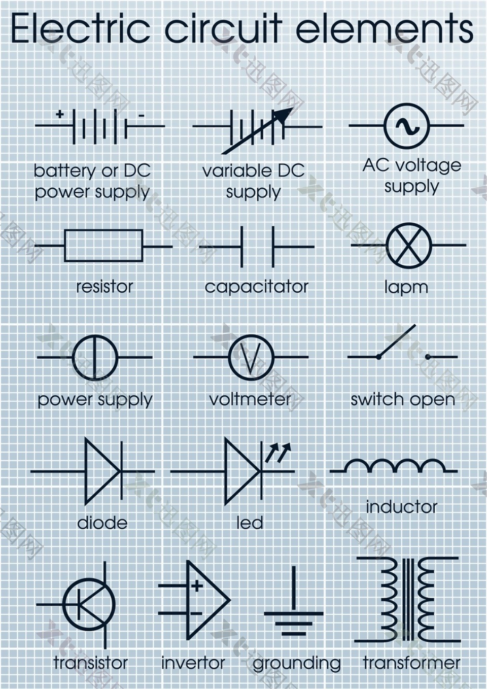 电流传输结构图标矢量素材