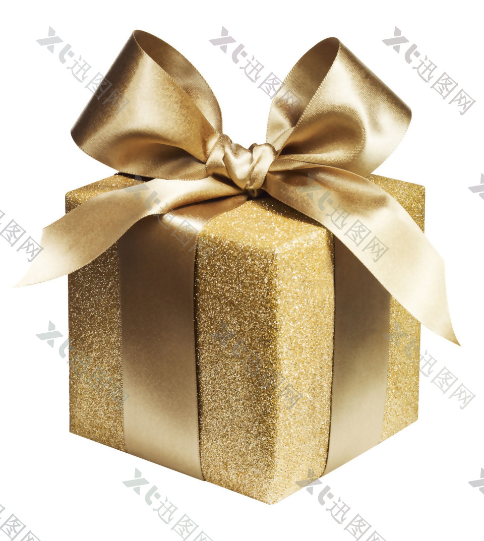 金色立体礼盒元素