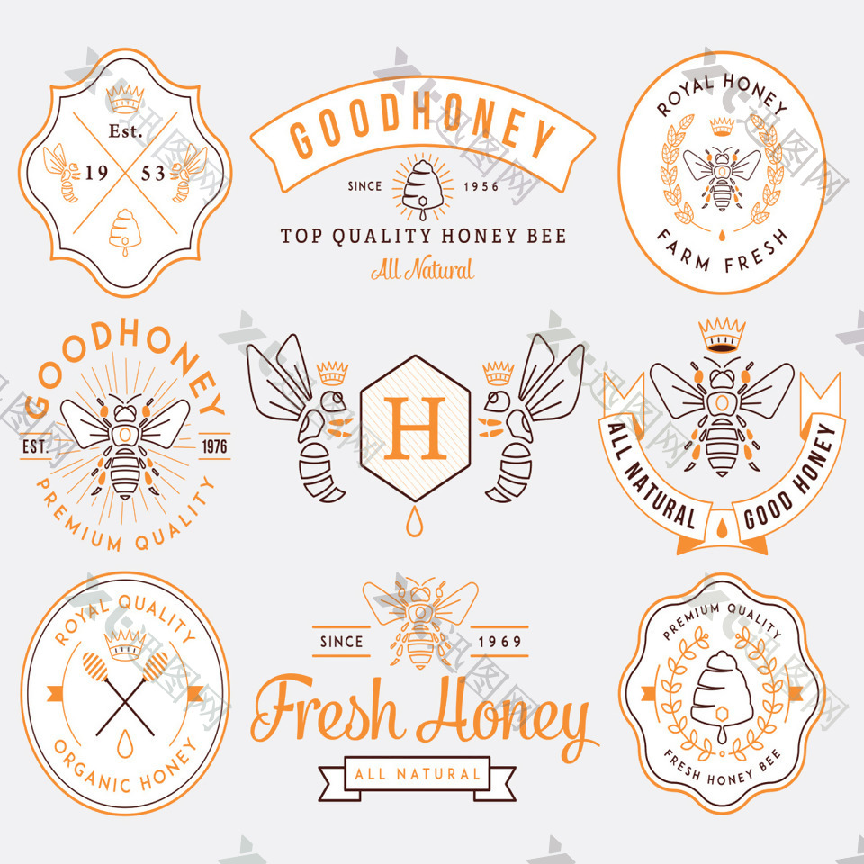 蜂蜜logo设计矢量