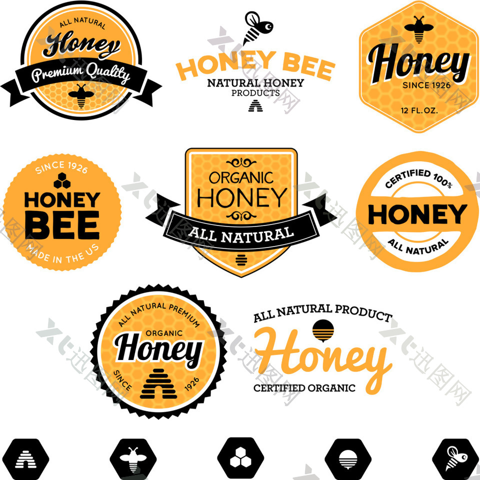 蜂蜜logo设计矢量