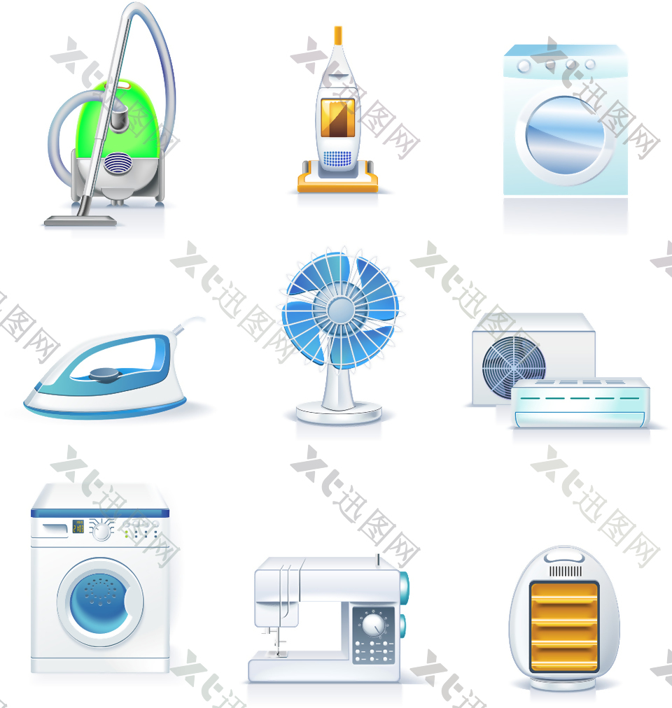 家用电器图标彩色图标素材icon