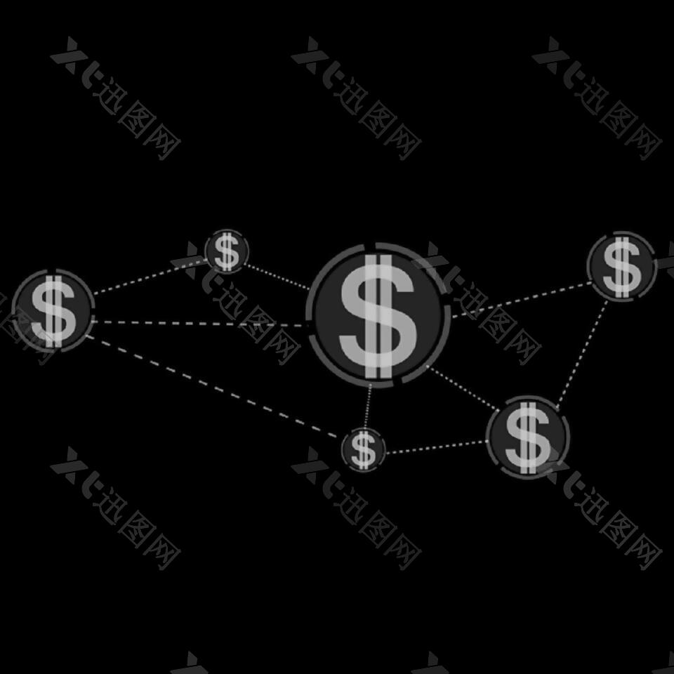 多个货币图标连接动态视频素材