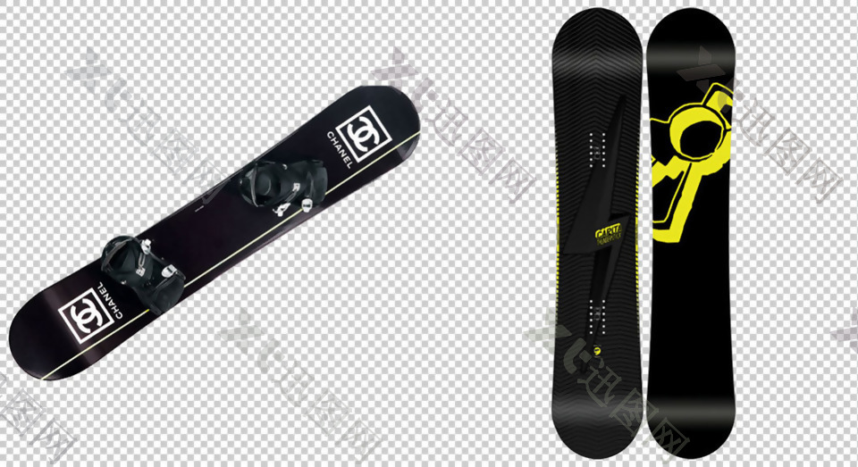 黑色的滑雪板免抠png透明图层素材
