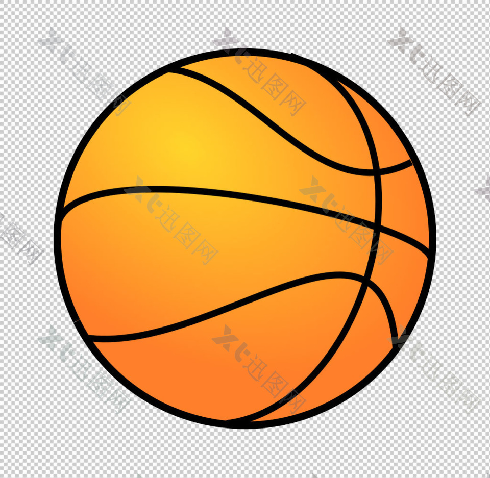 手绘漂亮的篮球免抠png透明图层素材