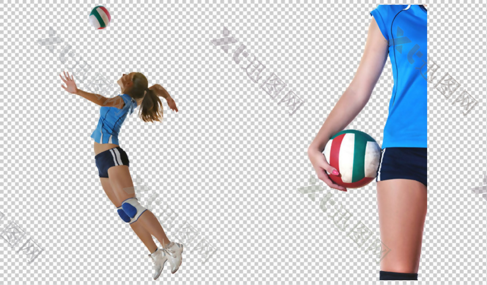 女孩打排球免抠png透明图层素材