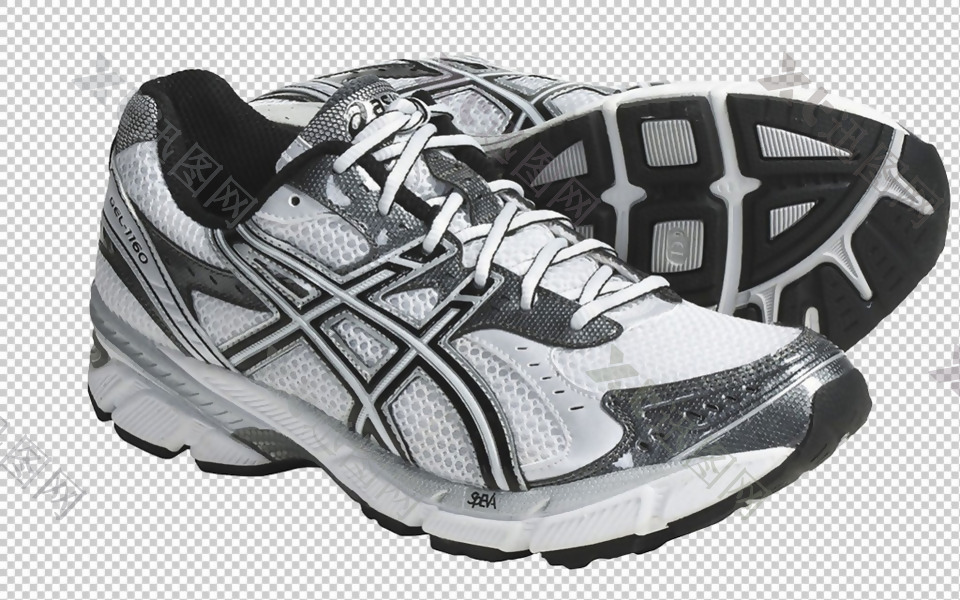 时尚灰色跑鞋免抠png透明图层素材