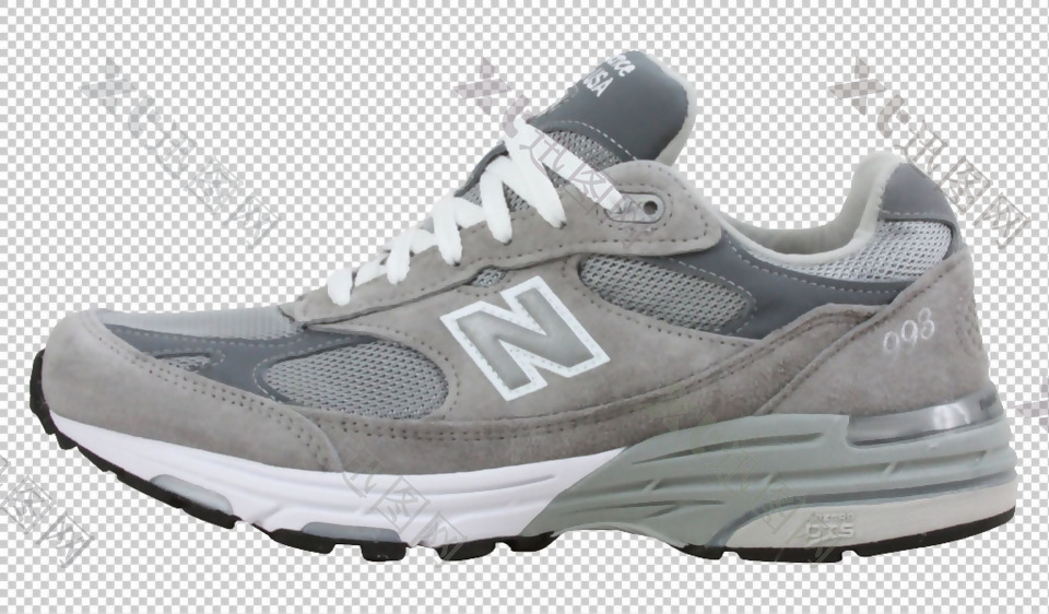 灰色跑鞋免抠png透明图层素材