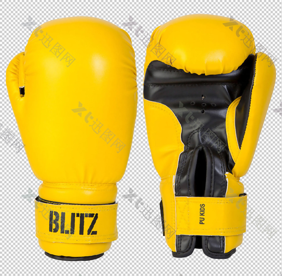 黄色拳击手套免抠png透明图层素材