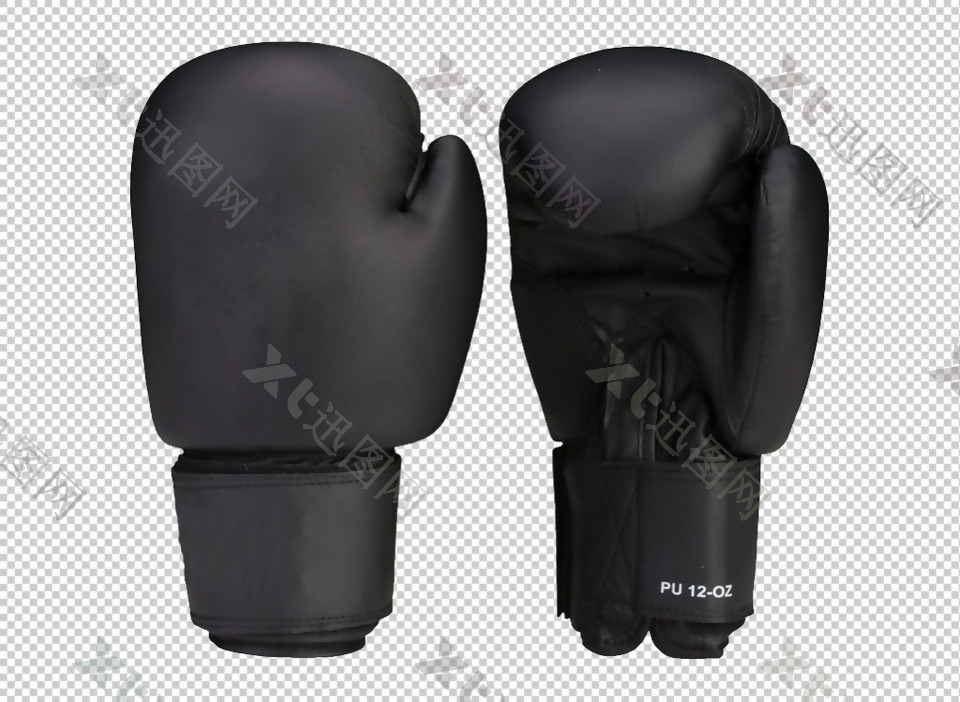 黑色的拳击手套免抠png透明图层素材