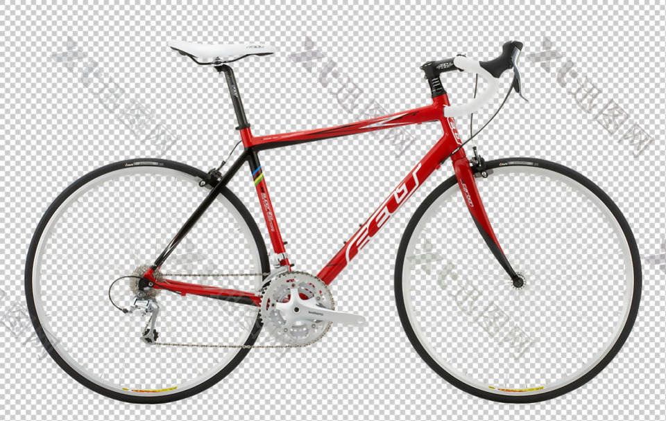 红色创意自行车免抠png透明图层素材