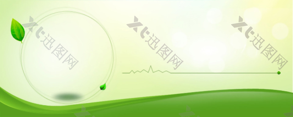 绿色线条圆形淘宝全屏banner背景